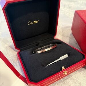 Cartier Small White Gold Love Bracelet Sz 16